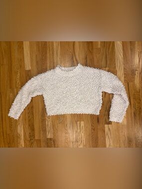 Storia Ivory Bobble Knit Cropped Sweater